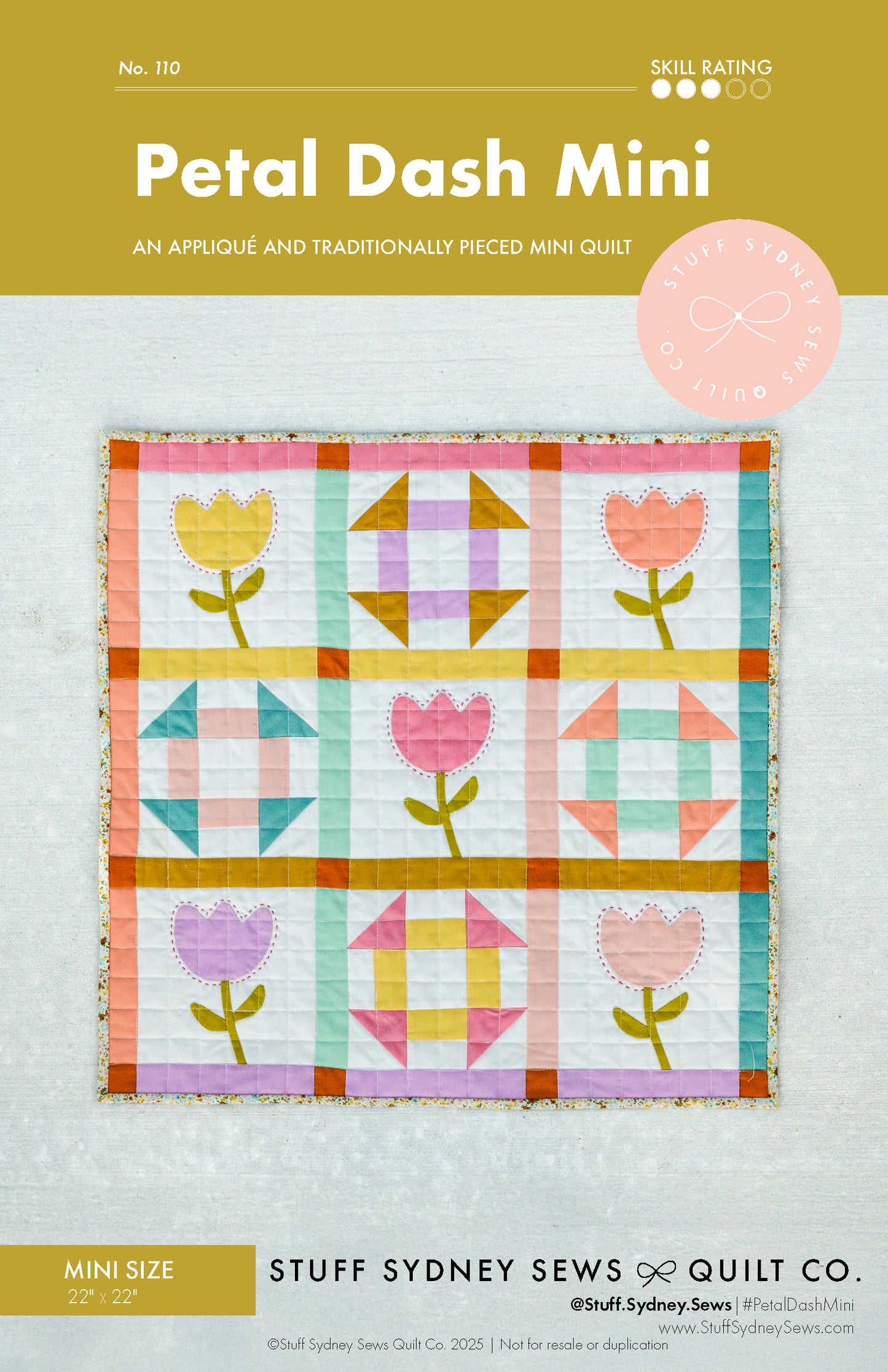 Petal Dash Mini Quilt Pattern | PDF Version