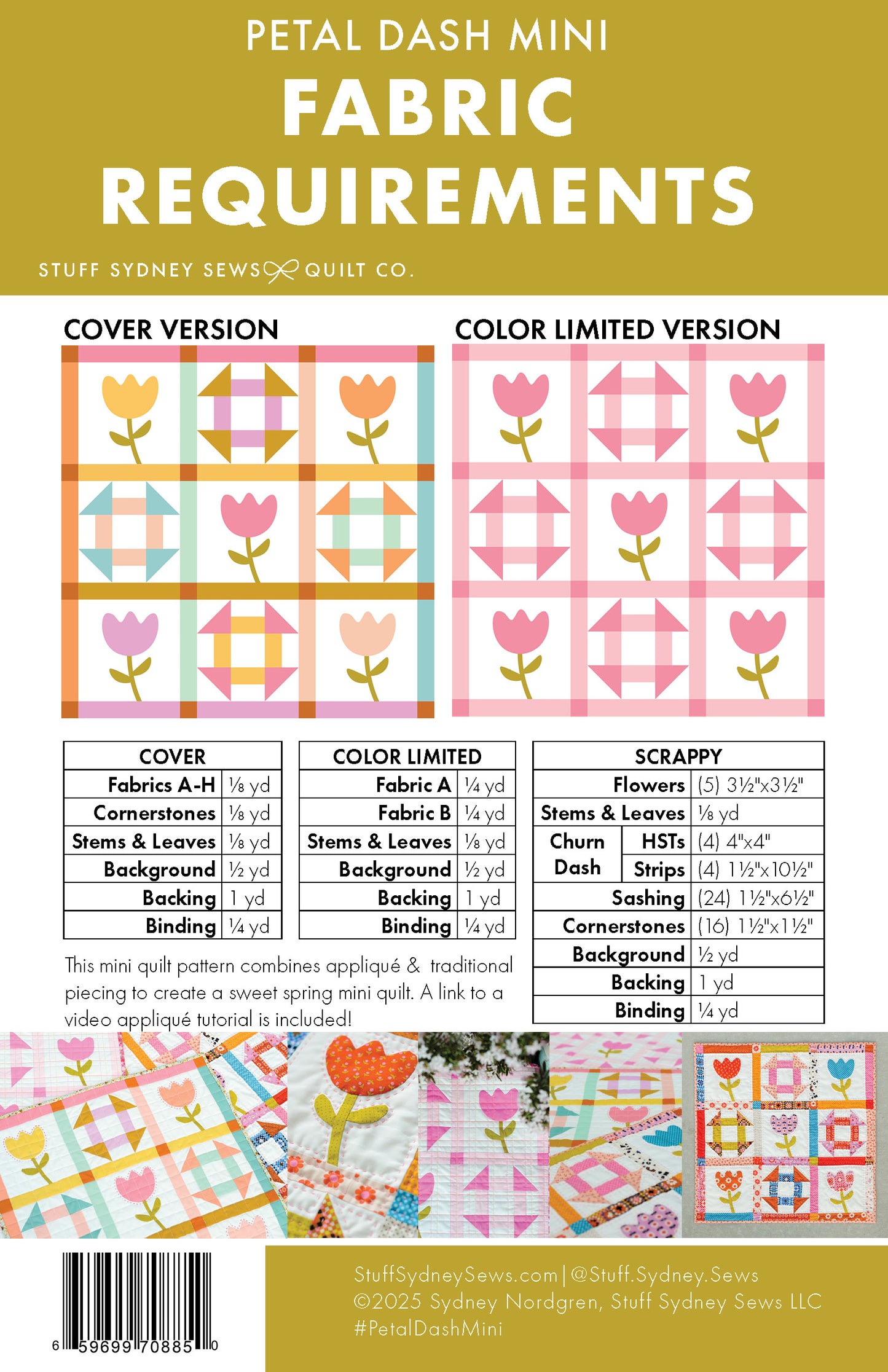 Petal Dash Mini Quilt Pattern | PDF Version