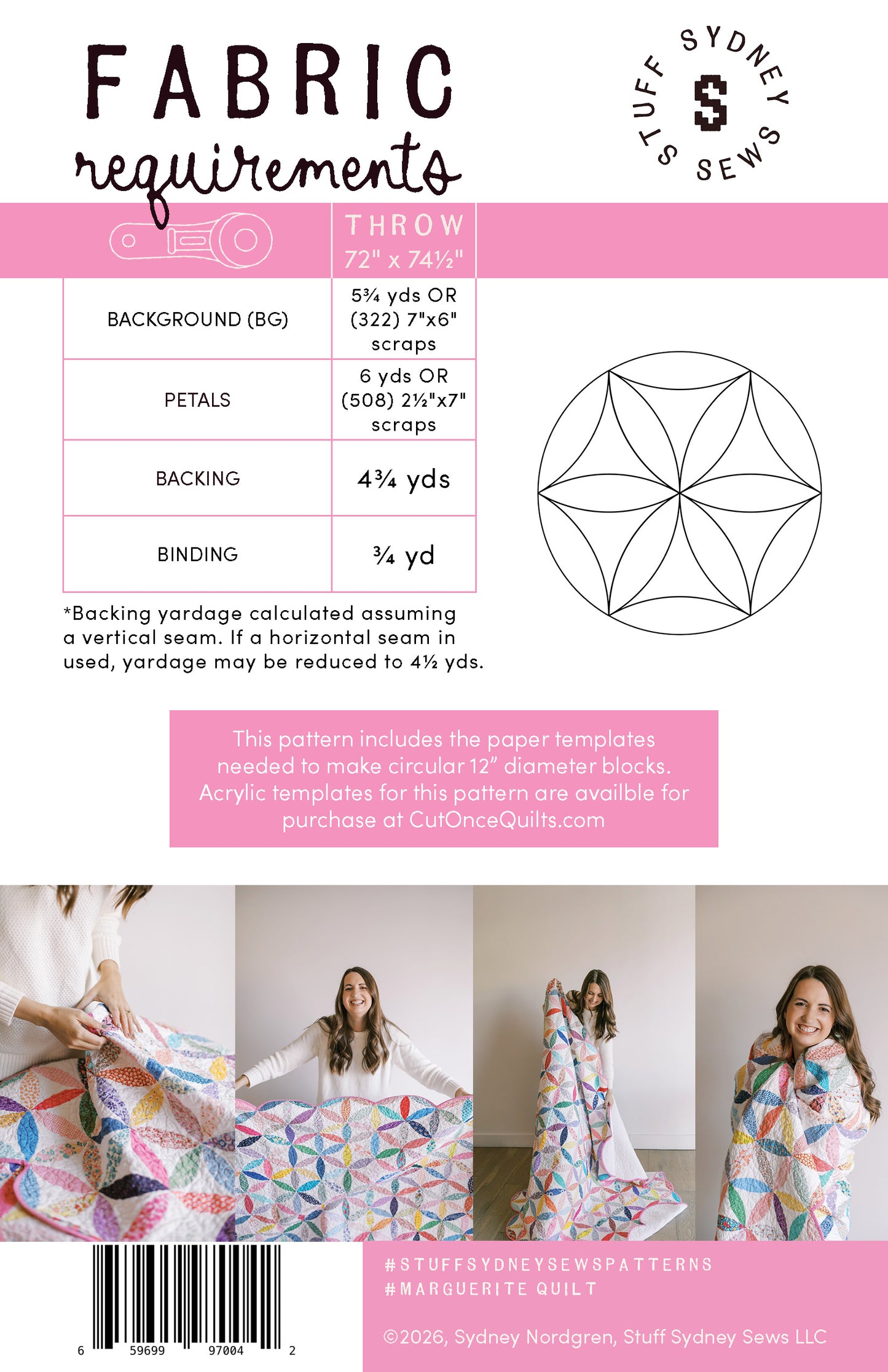 Marguerite Quilt Pattern | Printed Booklet