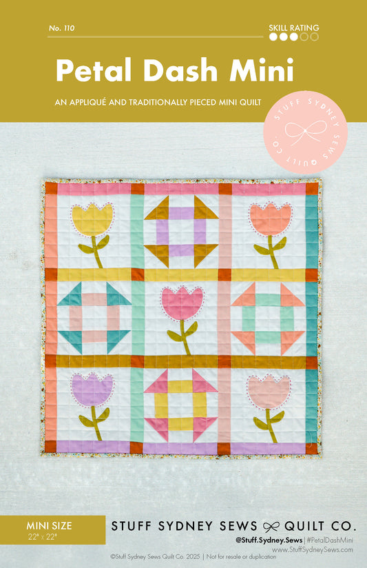Petal Dash Mini Quilt Pattern | PDF Version