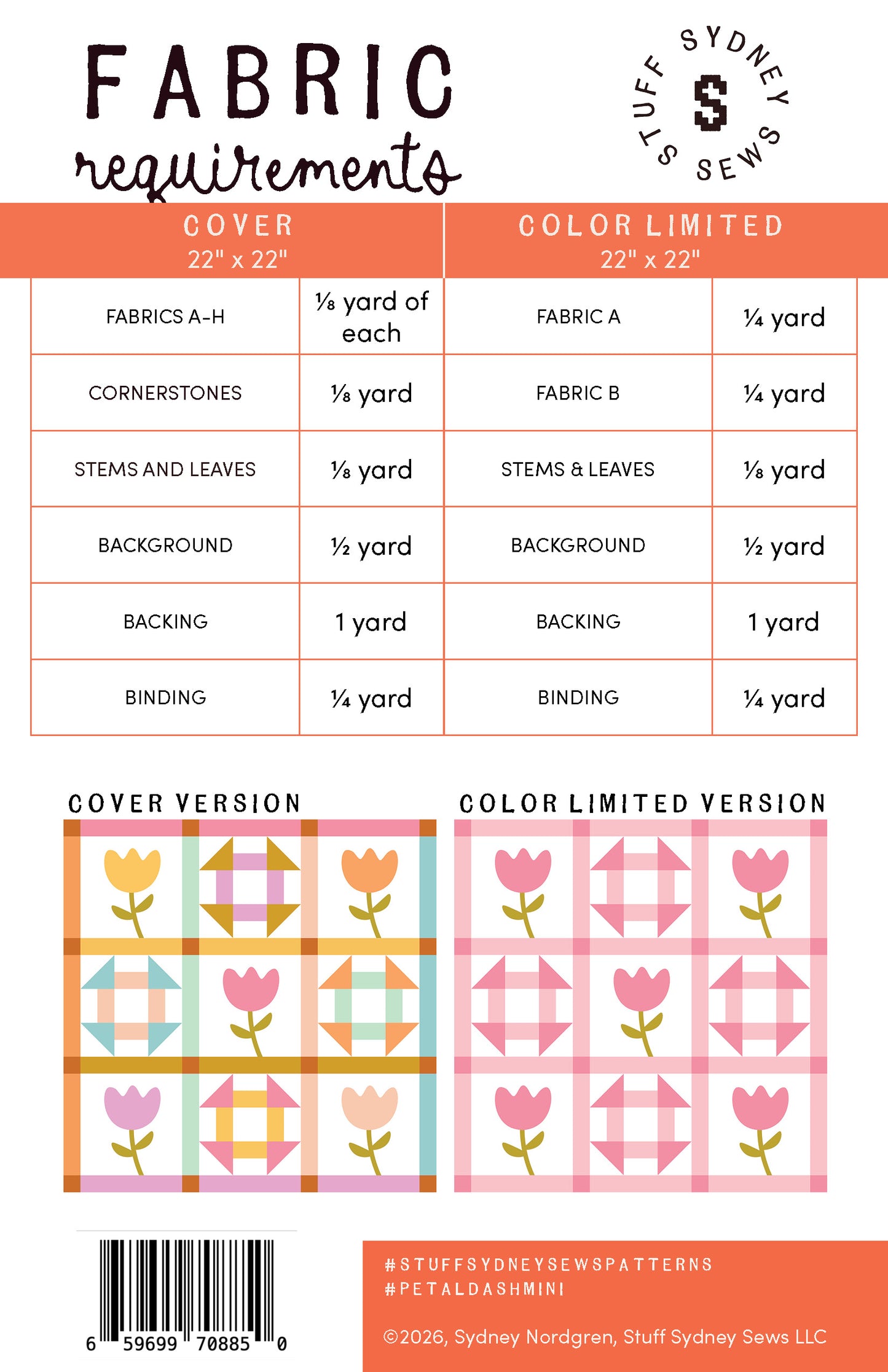Petal Dash Mini Quilt Pattern | Printed Booklet